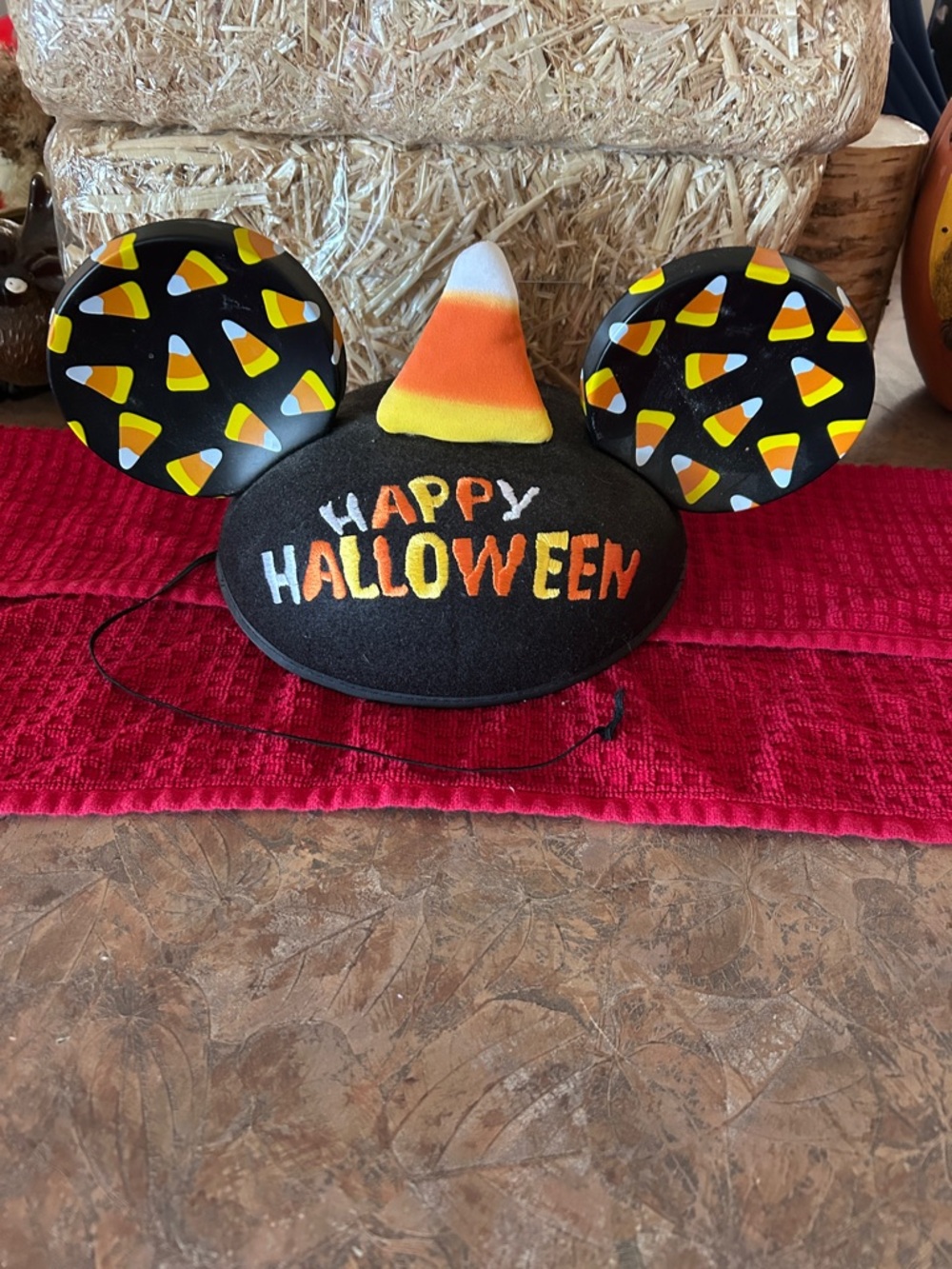 Disney Halloween Vintage Mickey Mouse Ears with Candy Corn